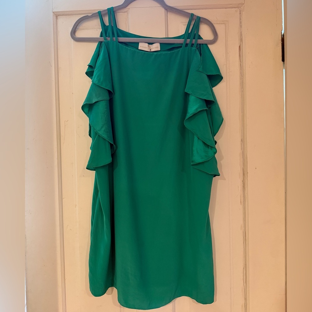 Amanda Uprichard Green Ruffle Dress L